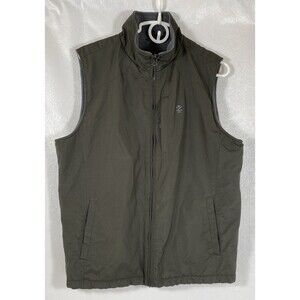 Izod Vest Gray Fleece Lined Full Zip Casual Sleeveless Men Small